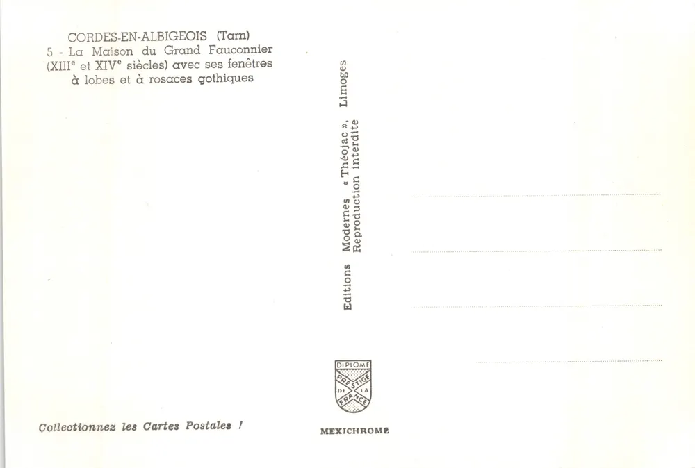 Cordes-en-Albigeois — Haus des Großen Falkners — Verlag IRIS - Rückseite