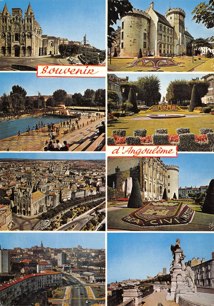 Angoulême — vue panoramique et monuments — Éditeur Élécécoler - Recto