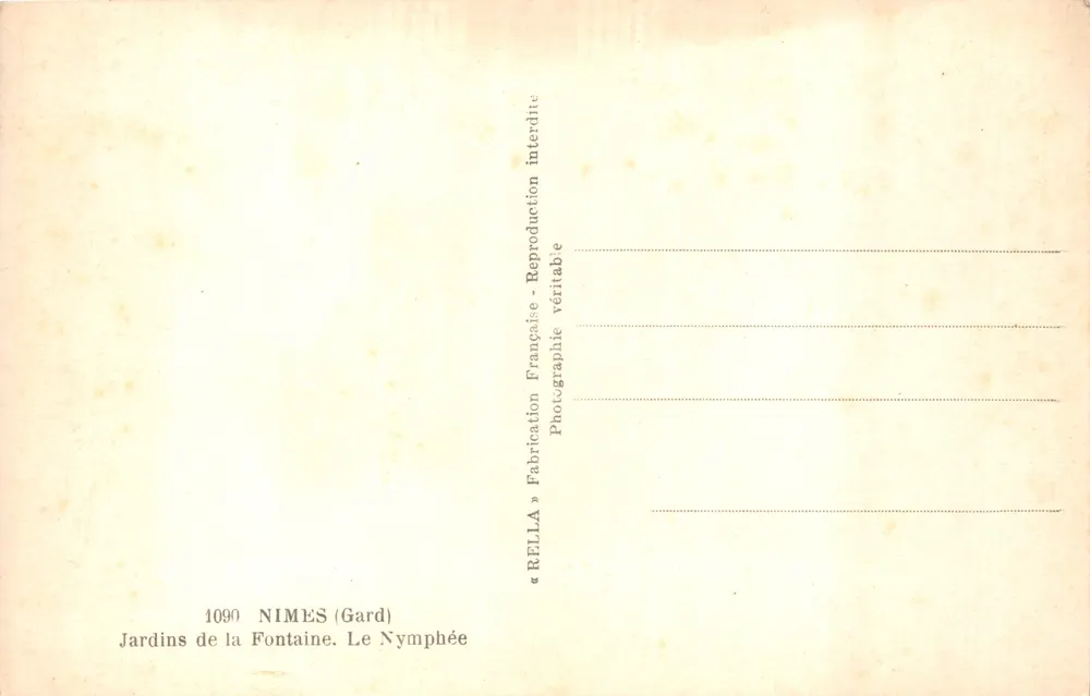Gärten der Fontaine — Die Nymphe — Verlag Rella - Rückseite