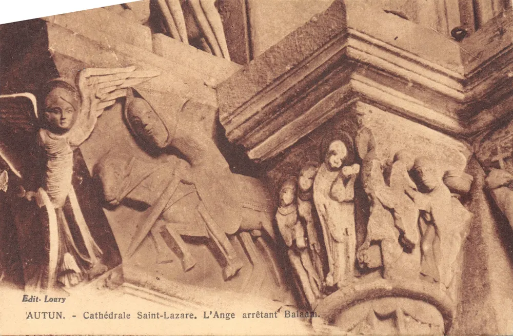 Autun - Kathedrale Saint-Lazare. Der Engel, der Balaam aufhält. - Edit. Loury - Vorderseite