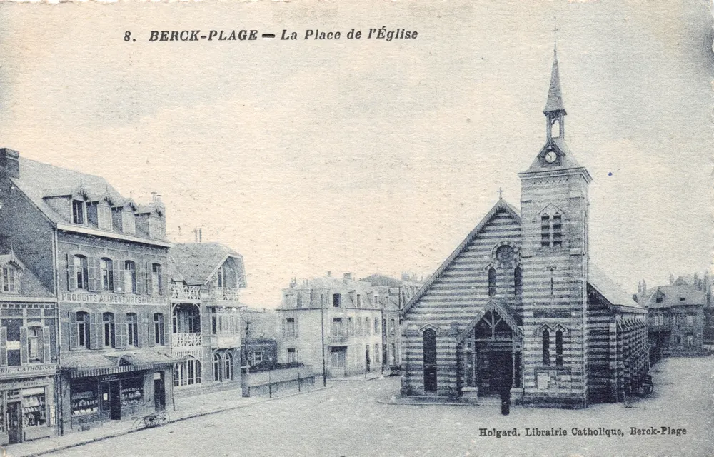 Berck-Plage — Ansicht der Kirchplatz — Holgard, katholische Buchhandlung, Berck-Plage - Vorderseite