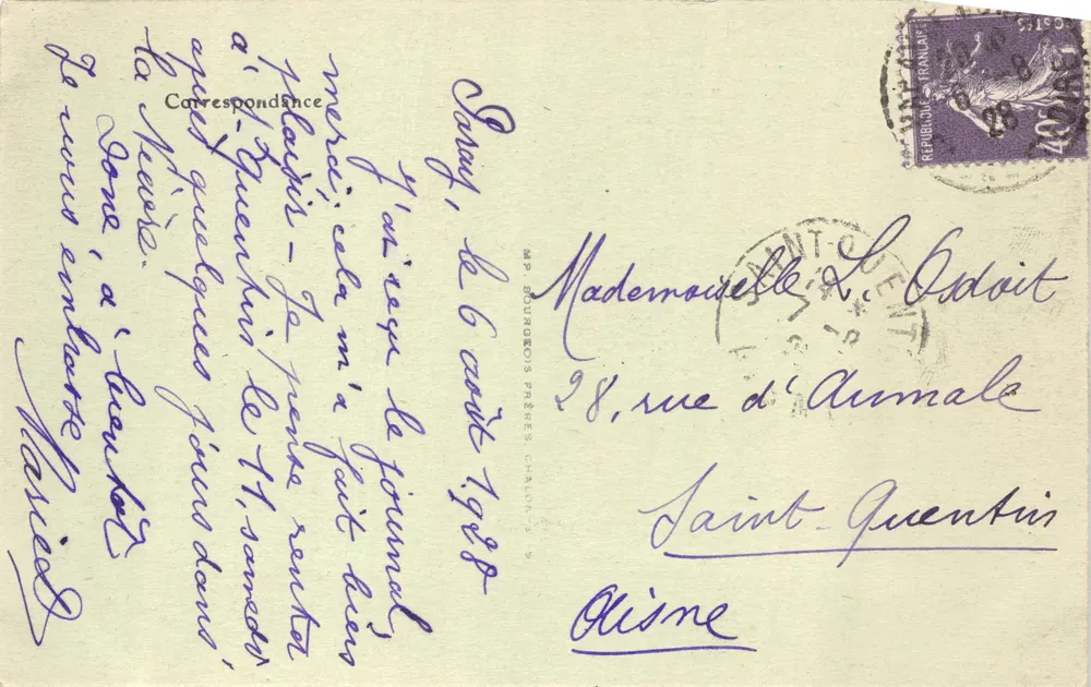 Paray-le-Monial — Rathaus — Verlag F. Chaîlon - Rückseite