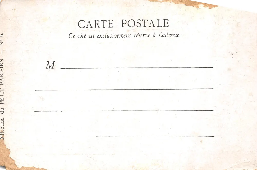 Paris — Il Pantheon — Stampa sulla cartolina, n°6 - Verso