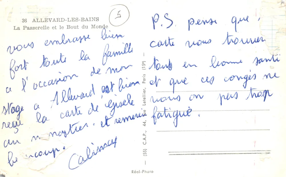 Allevard-les-Bains — Die Brücke und das Ende der Welt — Verlag C.A.P. (55) - Rückseite
