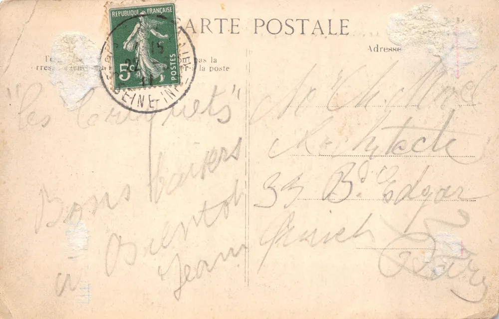 Saint-Valéry-en-Caux — Ansicht der Mole an einem stürmischen Tag — L. J. n° 939 - Rückseite