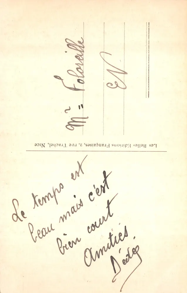 Nice — O Palácio da Ponte — editor C.A.P. n.º 455 - Verso