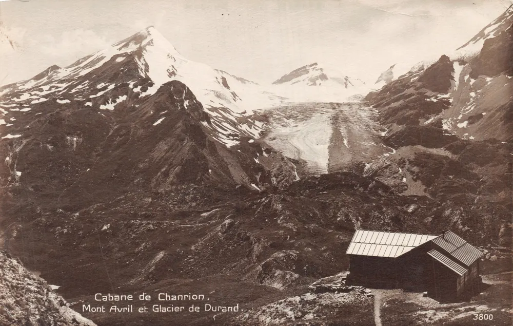 Cabane de Chanrion — Mont Avril et Glacier de Durand — édition Imprime - Recto