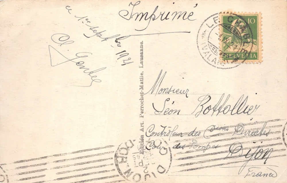 Cabane de Chanrion — Mont Avril et Glacier de Durand — édition Imprime - Verso