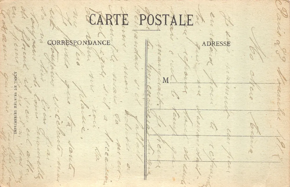 Paris — Der Boulevard de la Madeleine — Imprimeries Réunies de Nancy, n°62 - Rückseite