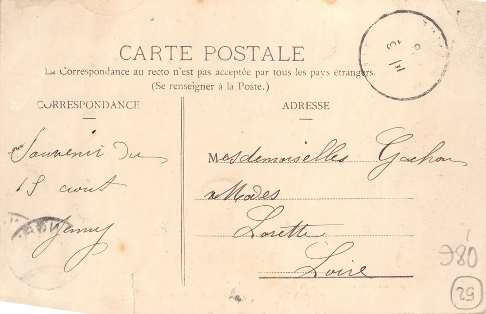 Um LANGRES - Der Lièze-Staudamm — C. Marlin, Galeries Réunies de l'Est - Rückseite