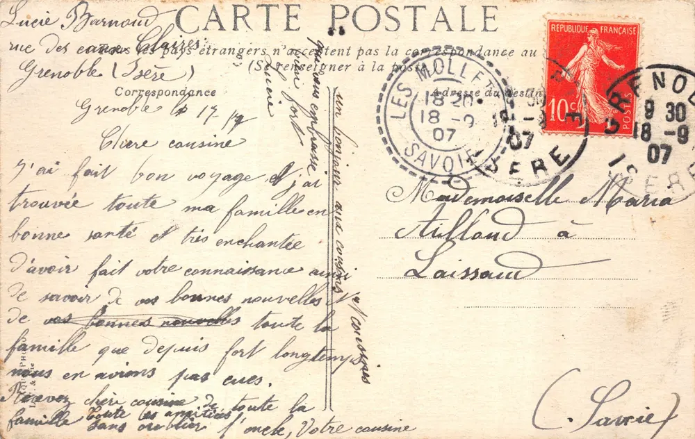 Grenoble — Ansicht der Kirche Saint-Louis — Verlag L.V.A. n°1333 - Rückseite