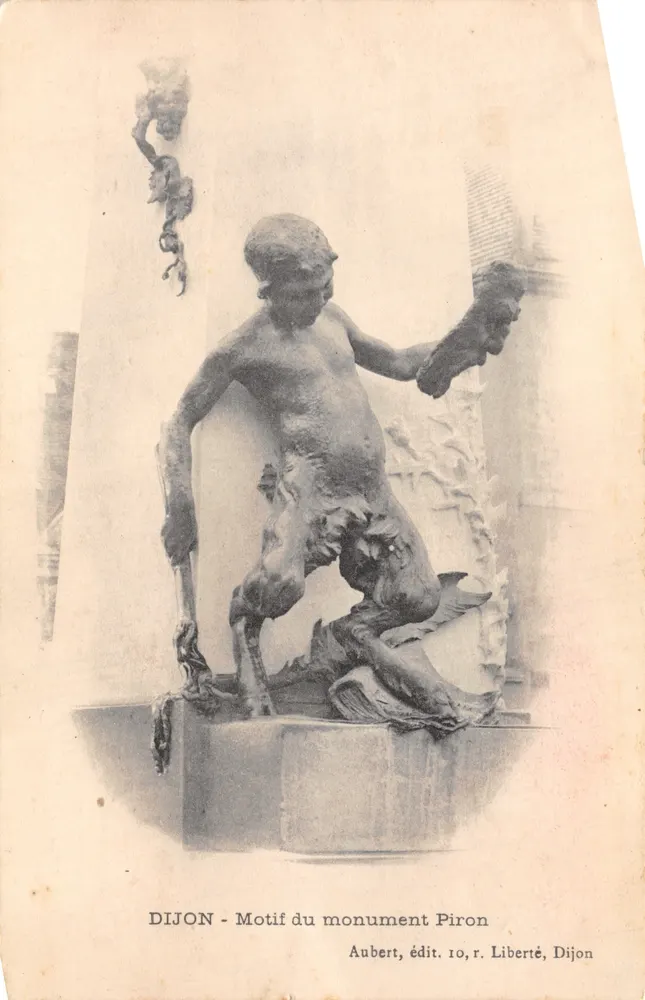 Dijon — Ansicht des Piron-Monuments — Aubert, Verlag 10, Straße der Freiheit, Dijon - Vorderseite