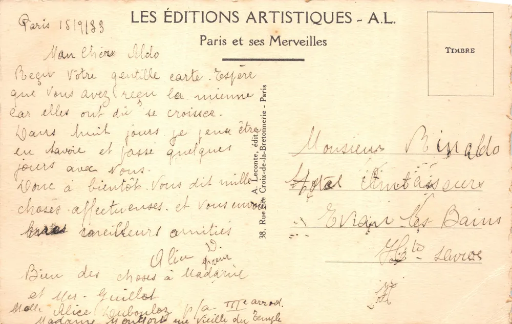 PARIS — Opernhaus, großes Treppenhaus — Verlag LES ÉDITIONS ARTISTIQUES - A.L - Rückseite