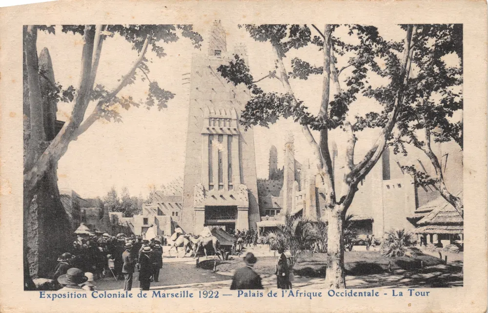 Kolonialausstellung von Marseille 1922 — Palast der Westafrika — Die Turm - Vorderseite