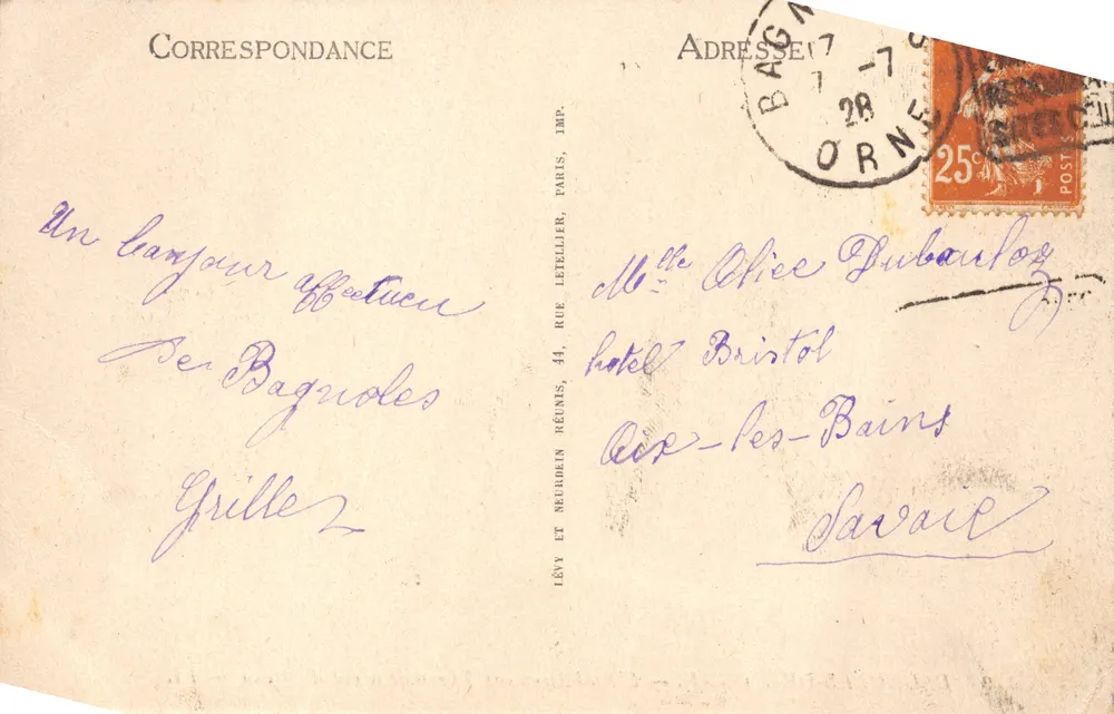 Bagnoles-de-l'Orne — Ansicht des Thermalbades von oben — LL, n° 179 - Rückseite
