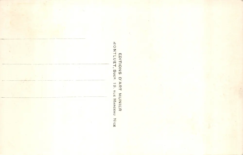 Cannes — Ansicht durch den Garten Albert 1. — Verlag MUNIER, Nr. 219 - Rückseite