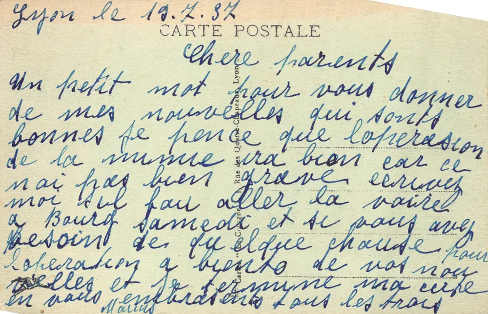 LYON - Präfektur des Rhône — Verlag Cartes des Ojane-Chapais, n° 34 - Rückseite