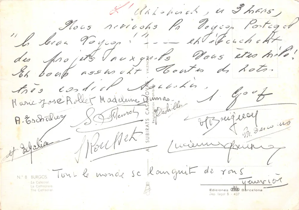 Burgos — Kathedrale — Verlag A. SUBIRATS CASABLANCA, n°8 - Rückseite