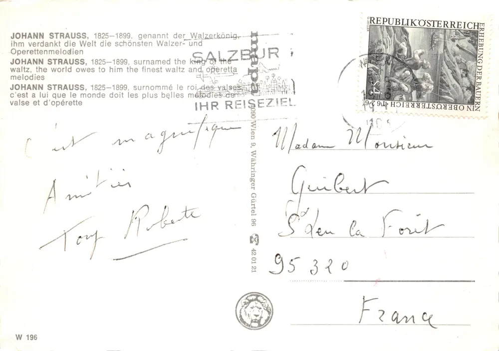 Johann Strauss — In memoriam — éditeur W 196 - Verso