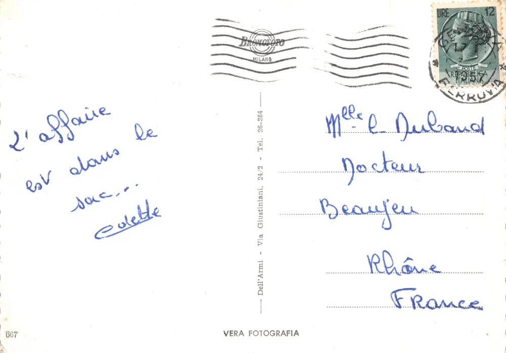Ansicht von Genua - Quarto Sturla — Verlag VERA FOTOGRAFIA, Nr. 667 - Rückseite