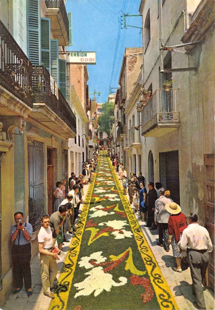 Sitges — Prozession von Blumen zum Corpus Christi — Verlag Exklusiver Vertrieb: ANTONIO RAFALES - Vorderseite