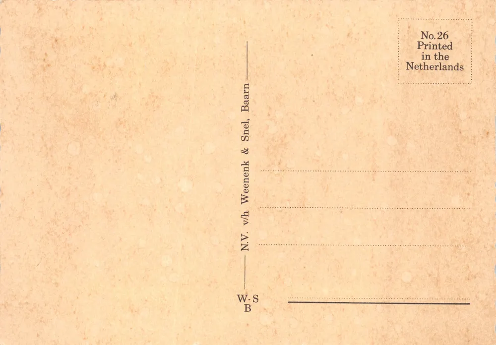Mühle — Feld mit roten Tulpen — N.V. Weenenk & Snel, Baarn - Rückseite
