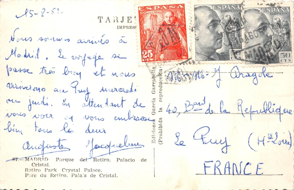 Madrid — Palast der Kristalle im Park Retiro — Editionen García Garraballa, Nr. 87 - Rückseite