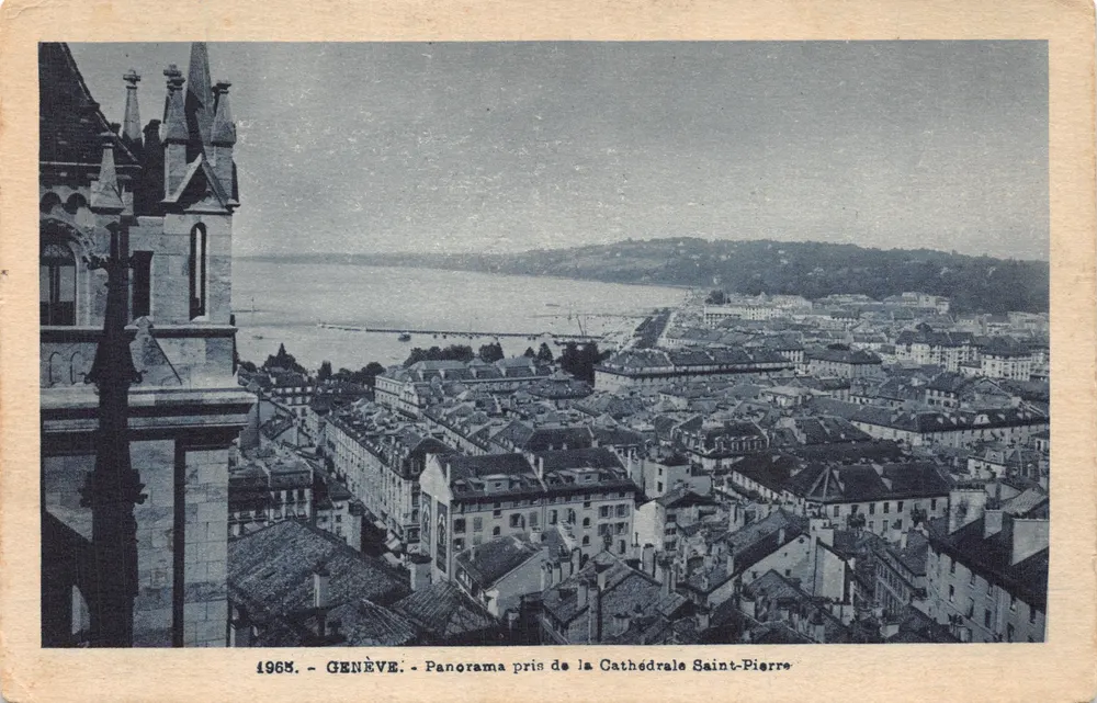 Genf — Panorama aus der Kathedrale Saint-Pierre — L. Fanny Verlag - Vorderseite