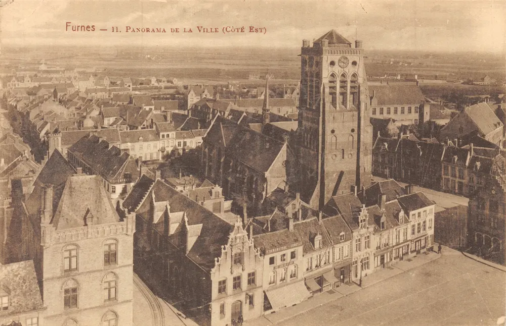 Furnes — Panorama der Stadt (Ostseite) — Verleger: R. Renthen-Lachèrel - Vorderseite