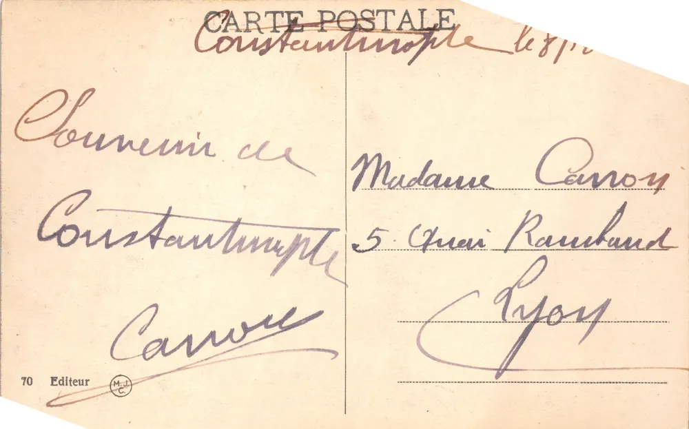 Konstantinopel — Eintritt der Süßwasser aus Europa — Verlag M.J. n°70 - Rückseite