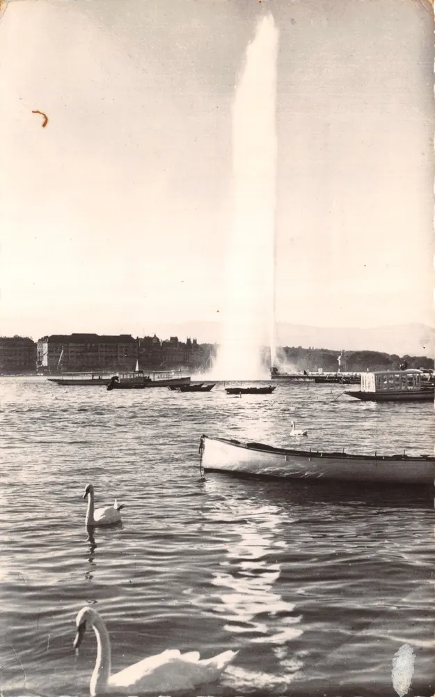 Genève — Le Jet d'Eau et la Rade — Édition Gil, Annecy - 앞면