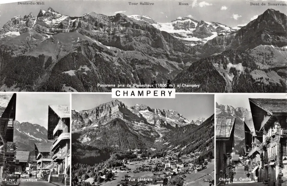 Champéry — Panorama aus Planachaux (1800 m) — Verlag Orlas Versoix, Nr. 3623 - Vorderseite
