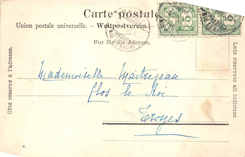 Genf - Denkmal Brunswick — Verlag ÉDITION PHOTOGLUB CO. ZÜRICH - Rückseite