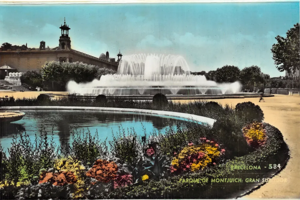 Parque de Montjuïch — Monumentale Fontäne und Gärten — Verlag ZERKOWITZ, Nr. 584 - Vorderseite