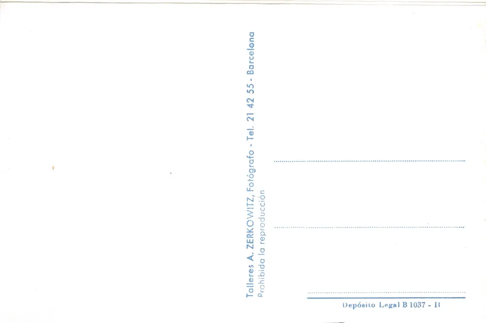 Parque de Montjuïch — Monumentale Fontäne und Gärten — Verlag ZERKOWITZ, Nr. 584 - Rückseite