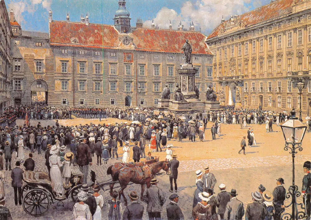 Platz des imperialen Palastes — lebendige Szene mit zentraler Statue — Verleger ED HOLZEL N° 221 - Vorderseite