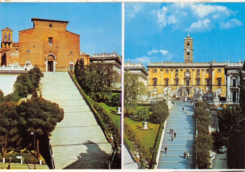 Campidoglio — Ansicht der Treppen und des Kapitols — Verleger nicht sichtbar - Vorderseite