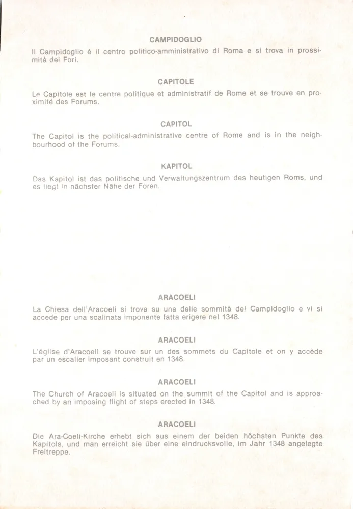 Campidoglio — Ansicht der Treppen und des Kapitols — Verleger nicht sichtbar - Rückseite