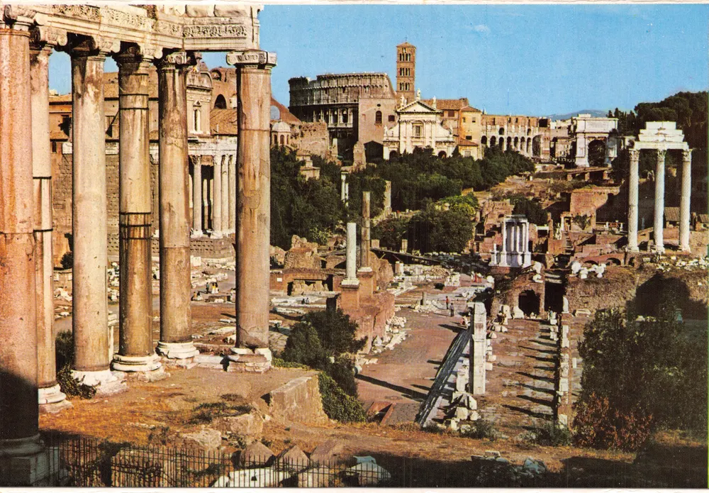 Foro Romano — ruinas y columnatas — editor no visible - Anverso