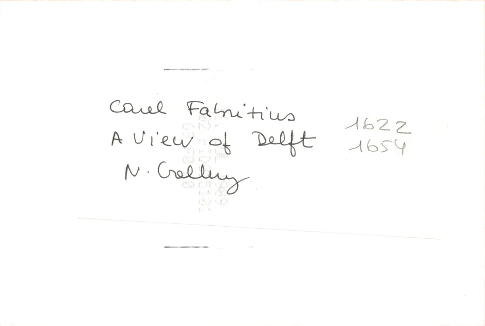 Ansicht von Delft — Gemälde von Carel Fabritius — Verleger G. Zabrutine - Rückseite