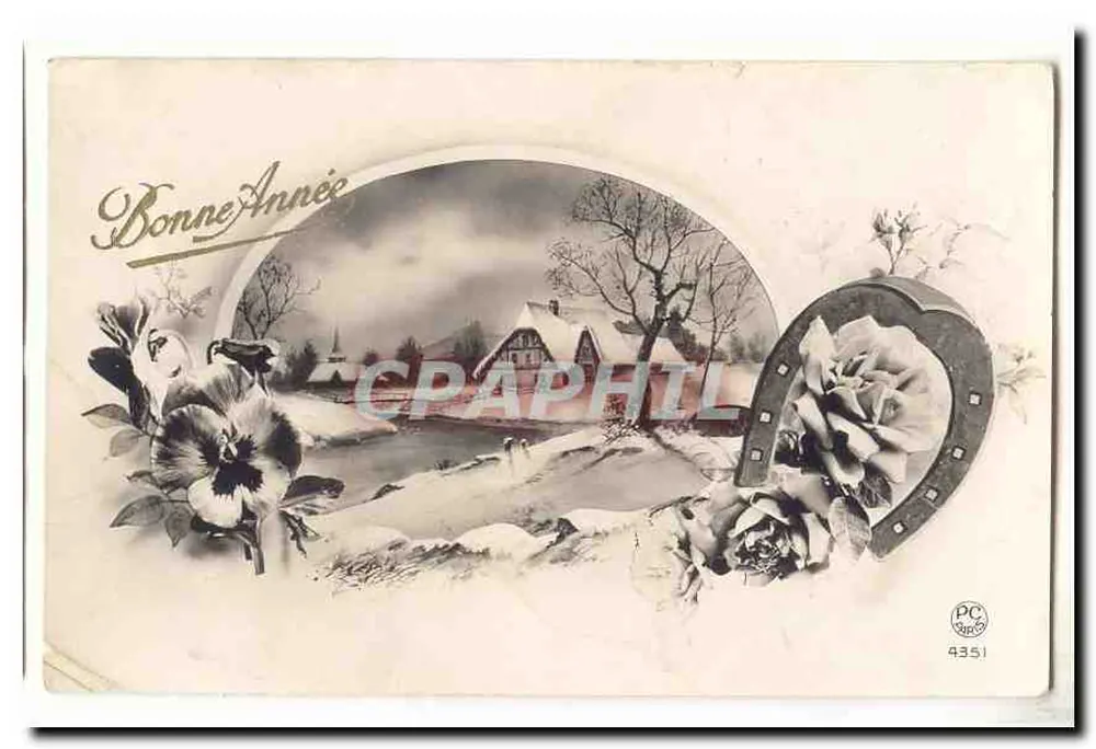 Winterlandschaft — Frohe Weihnachten — PC Paris 9351 - Vorderseite