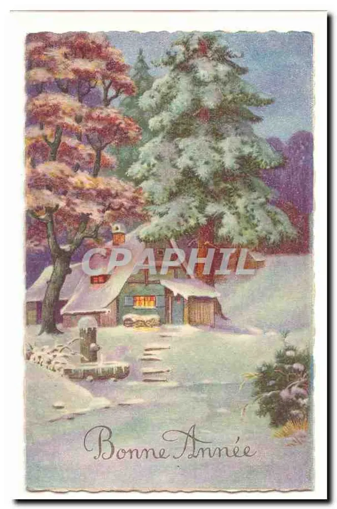 Schneeverdecktes Schloss — Winterlandschaft - Vorderseite