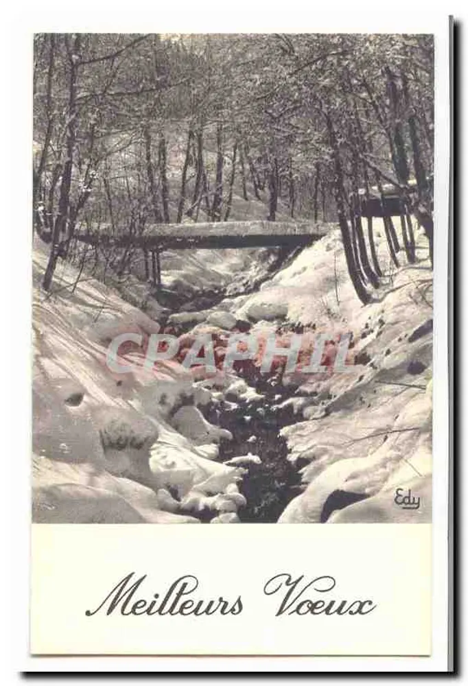 Winterlandschaft mit Brücke — Verlag Edy — Seriennummer nicht sichtbar - Vorderseite