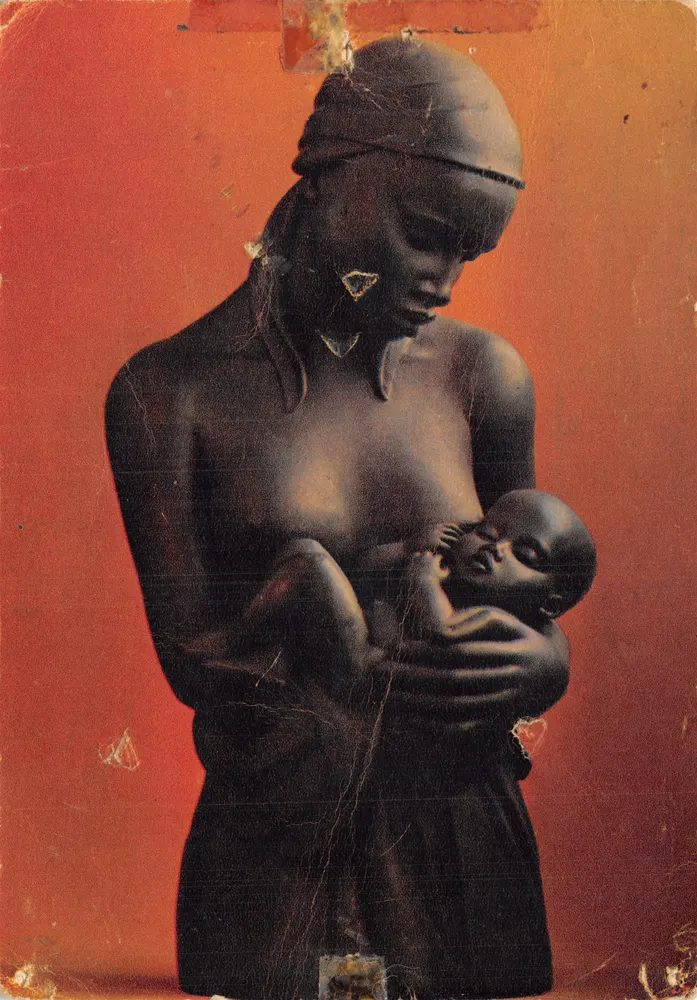 Maternité Baoulé — sculpture en bronze — éditeur Draeger, n°301 - Recto