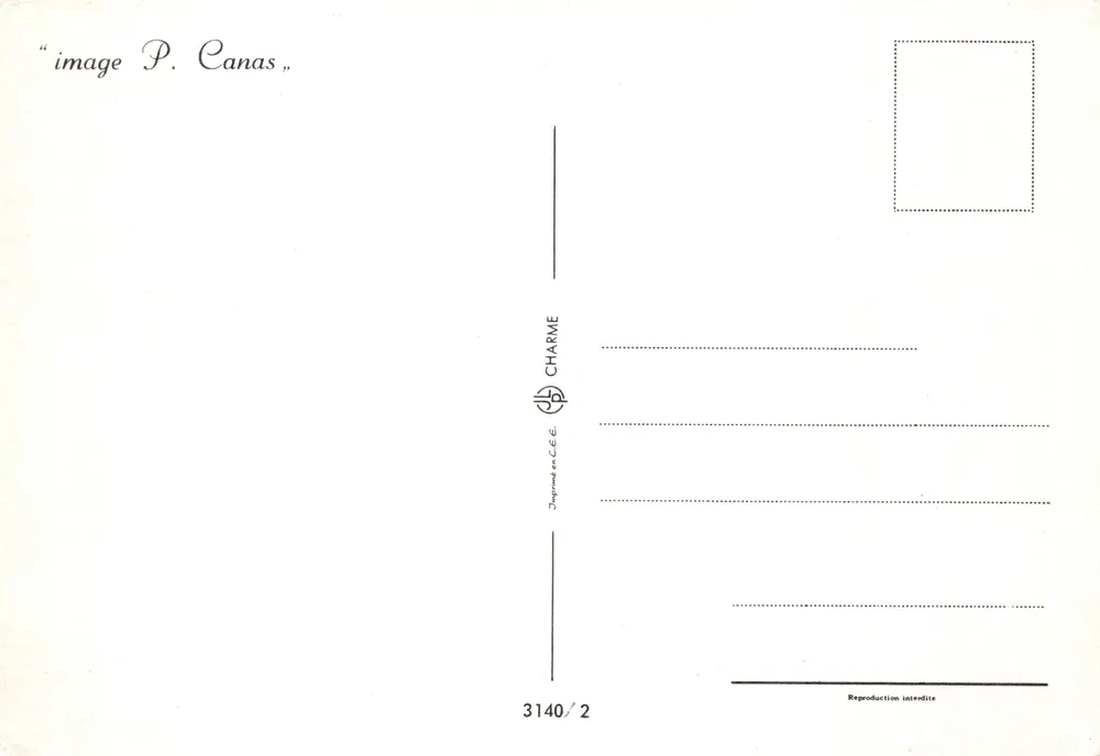 Piano in den Wolken — surrealer Szene mit Blitz — Verlag CHARME, Nr. 3140/2 - Rückseite