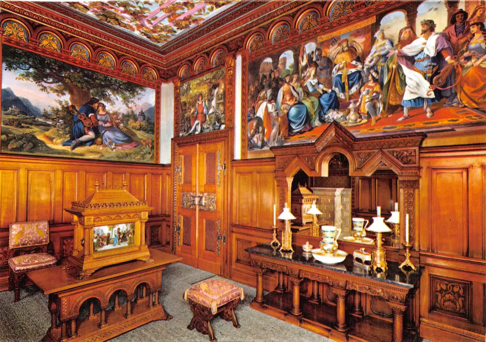 Schloss Neuschwanstein — Toilettenraum — Verleger Kienberger, Nr. 263 - Vorderseite