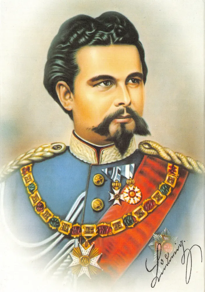 Louis II von Bayern — Portrait in militärischem Uniform — Verleger Kienberger - Vorderseite