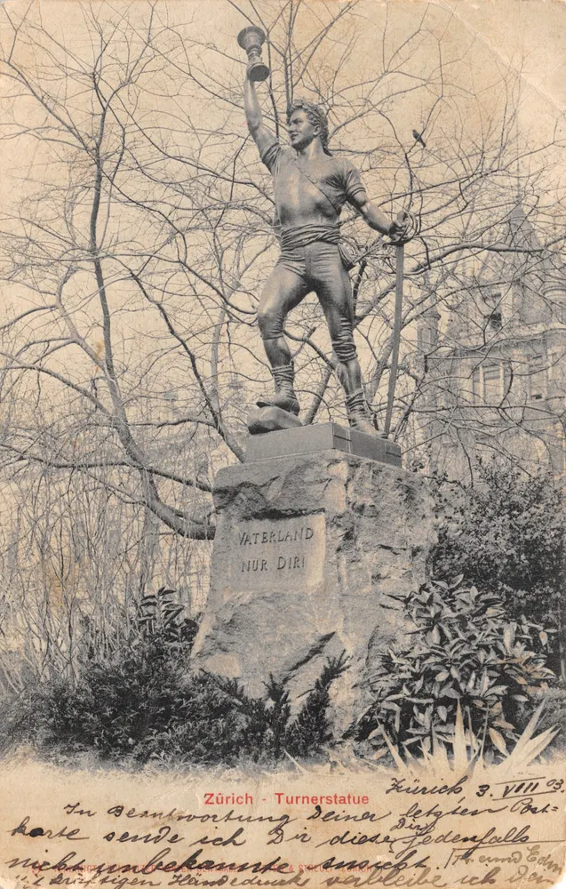 Zürich - Ansicht der Turneur-Statue — Verlag Zürich, Nr. 2 - Vorderseite