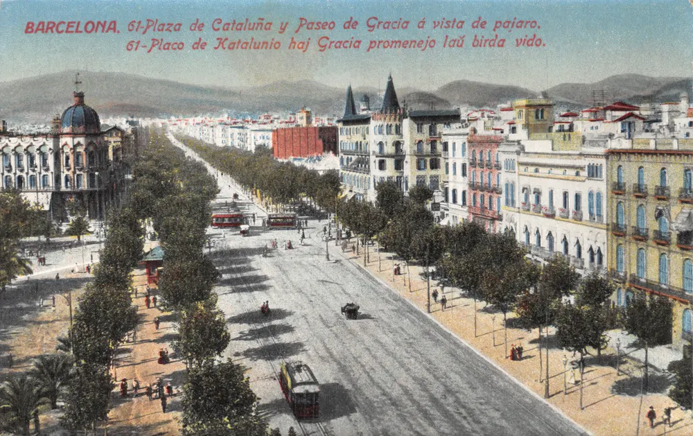 Barcelona — Platz Catalunya und Paseo de Gràcia — Verlag Venini, Serie Standard - Vorderseite