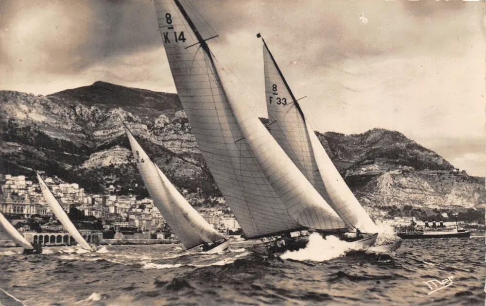 Regates de Monaco — Course de voiliers en mer — Éditions Mar, Monaco - Recto